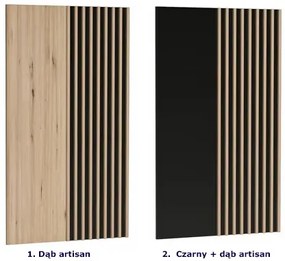 Czarny panel ścienny z lamelami F4-B26