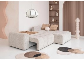 Beżowy rozkładany narożnik modułowy ze schowkiem (prawostronny) Lulu – Miuform