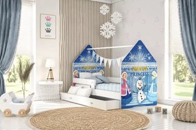 Łóżko dziecięce Fribo 80x160/180 z szufladą barierką i stelażem MDF białe