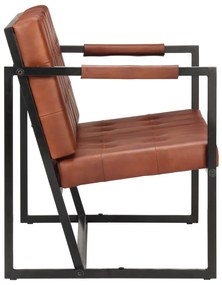 Brązowa sofa 3-osobowa ze skóry koziej – Bienee