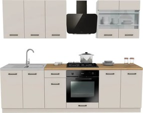 Zestaw Mebli Kuchennych MODERN 260 cm Kaszmir/Biały Nowoczesny