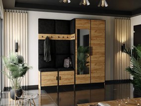 Garderoba ROJ 21 Dąb Craft Złoty + Czarny