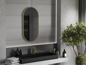 Mexen Loft lustro łazienkowe owalne 90 x 45 cm, rama złota - 9851-090-045-000-50