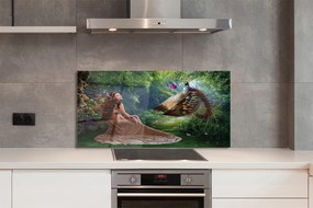 Panel nad Blat Kuchenny Kobieta z Bażantem w Lesie