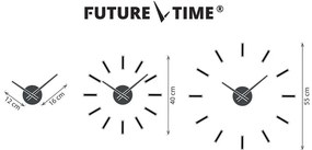 Future Time FT9400BK Modular black Designerski zegar naklejany, śr. 40 cm