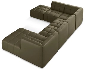 Narożnik z imitacji skóry (w kształcie litery U) w kolorze khaki Aloha – Makamii