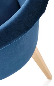 Krzesło tapicerowane drewniane granatowe welurowe TOLEDO 2
