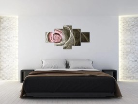 Obraz - Abstrakcyjny róż jasnoróżowy (125x70 cm)