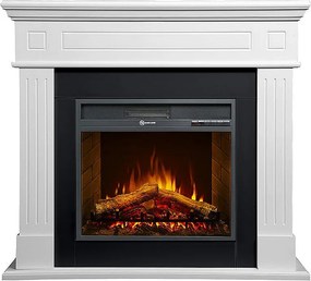 Kominek elektryczny CAMBRIDGE, kominek stojący, drewno białe, 110x25x95h