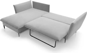 Narożnik GLOSS Lewostronny z funkcją spania, zestaw z poduszkami wolnostojący tkanina RIVIERA 81 Niebieski WERSAL