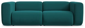 Turkusowa aksamitna sofa 228 cm Ekahi – Makamii