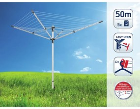 Ogrodowa suszarka na pranie w kolorze srebra 50 m LinoLift 500 – LEIFHEIT