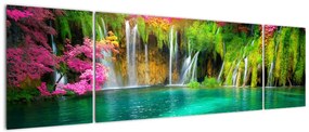 Obraz - Wodospad, Jeziora Plitwickie, Chorwacja (170x50 cm)