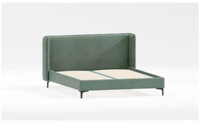 Zielone tapicerowane łóżko ze stelażem 90x200 cm Basti – Ropez