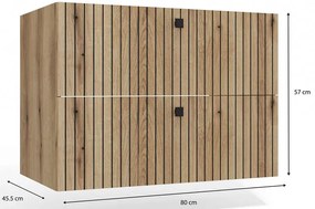 Wisząca szafka 80 cm ryflowana dąb evoke M6-R13