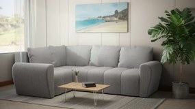 Komfortowa sofa narożna BUENO II z funkcją spania, tapicerowana w niebieskim kolorze, schowek pod siedziskiem