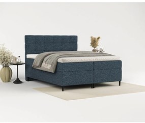 Ciemnoniebieskie łóżko boxspring ze schowkiem 140x200 cm Urbaneo – Maison de Rêve