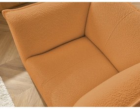 Musztardowy fotel z materiału bouclé Giorgia – Bobochic Paris
