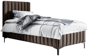 Brązowe jednoosobowe łóżko z pojemnikiem A1-L29