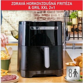 Czarna frytkownica beztłuszczowa Easy Fry &amp; Grill XXL EY801815 – Tefal