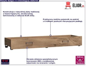 Mobilny pojemnik na pościel kraft złoty H8-R83
