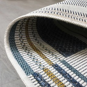 Żółto-niebieski okrągły dywan odpowiedni na zewnątrz ø 160 cm Rosco Geo – Flair Rugs