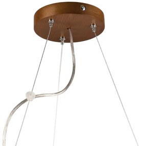 Ciemnobrązowa lampa wisząca ze szklanym kloszem ø 47 cm Eveline – LAMKUR