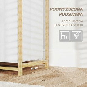 HOMCOM Kosz na pranie bambusowy z pojemnikiem szuflada materiałowy worek 70x36x70 cm do łazienki organizer na bieliznę drewno | Aosom PL
