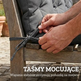 Outsunny Poduszka wodoodporna antypoślizgowa na huśtawkę outdoorowa z oparciem i paskami 150 x 100 cm ciemnoszara | Aosom PL