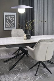 Stół rozkładany VITORINO 160(220)x90 biały marmur HALMAR