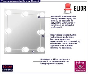 Srebrne lustro wiszące LED 50x50 cm - Ollos 4X