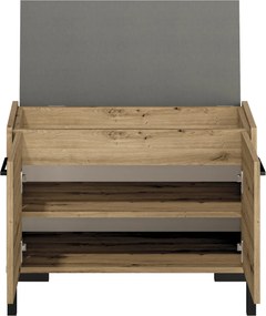 Szafka na buty z tapicerowanym siedziskiem Nevio 04, dąb artisan