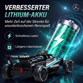 AIYAPLAY Mercedes-AMG PETRONAS F1 12 V Elektryczny gokart dla dzieci z akumulatorem litowym, 2 silniki, miękki start | Aosom PL