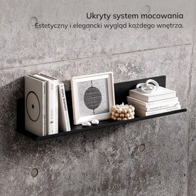 Półka wisząca JOANNE 700 mm, czarna