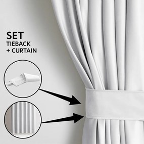 Biała aksamitna zasłona częściowo zaciemniająca (dimout) 140x270 cm Eyelets – Restilo