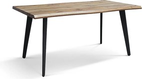 Stół drewniany dębowy z czarnymi metalowymi nogami 160x90 - ALICUDI