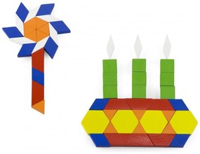 Viga drewniane klocki płaskie w wiaderku 250 elementów montessori