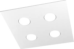 Lampa sufitowa kwadratowa Toplight Area 4-punktowa z oprawką GX53, biała rama, nowoczesny design 40x40x3 cm