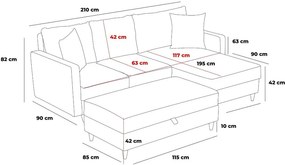 Beżowy narożnik (prawostronny) Eva – Balcab Home
