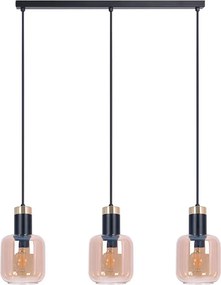 Potrójna szklana lampa wisząca na listwie 14X A557 P6-F18