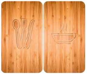 Zestaw 2 szklanych płyt ochronnych na kuchenkę Wenko Lunch, 52x30 cm