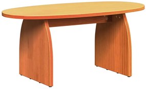 Skandynawski owalny stolik kawowy woskowy brąz W3-S17