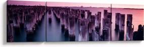 Obraz drewnianych palików (170x50 cm)