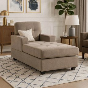 Fotel Wypoczynkowy Sofa NEO Beżowy Tapicerowany Nowoczesny