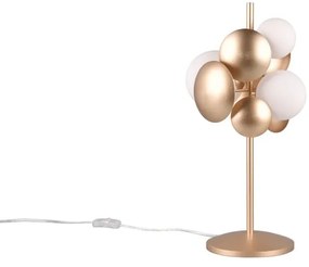 Lampa stołowa w biało-złotym kolorze ze szklanym kloszem (wys. 50 cm) Bubble – Trio Select
