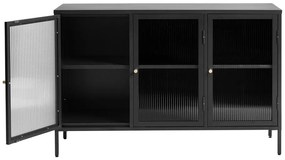 Czarna metalowa witryna 132x85 cm Bronco – Unique Furniture