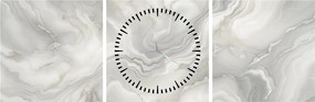 Obraz - Naturalna tekstura marmuru (z zegarem) (90x30 cm)