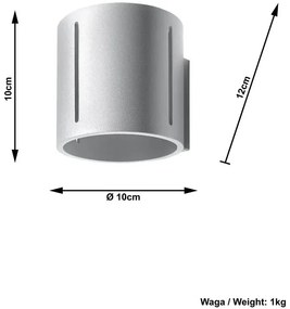 Okrągły kinkiet tuba E740-Iner - szary