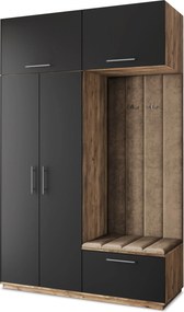 Masseno Garderoba REMA 150/240/60 cm Nowoczesna Szafa do Przedpokoju Dąb lefkas, MONOLITH 09 (Beżowy)
