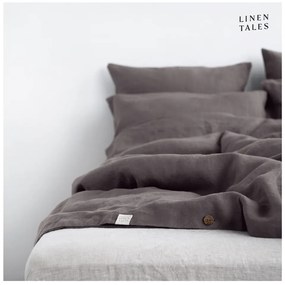 Ciemnoszara lniana pościel jednoosobowa 135x200 cm – Linen Tales